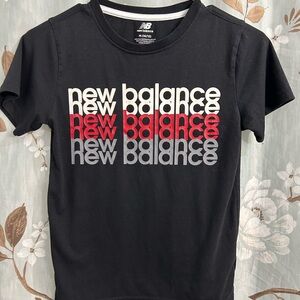 New Balance Kids Black Tee with Red and Gray Logo